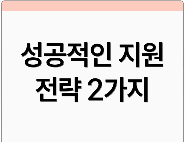 성공적인 지원 전략 2가지