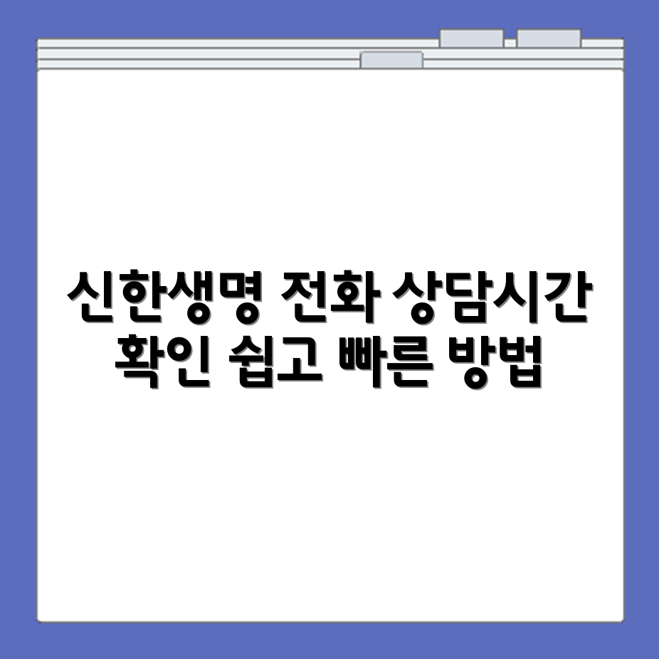 신한생명 고객센터 전화번호 및 상담 가능 시간