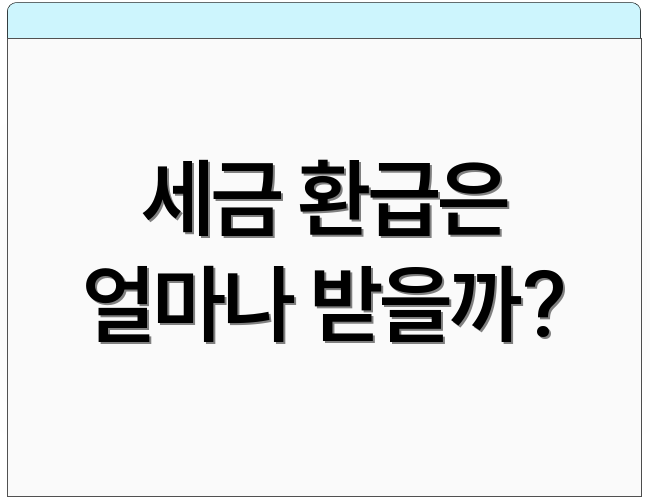 세금 환급은 얼마나 받을까?