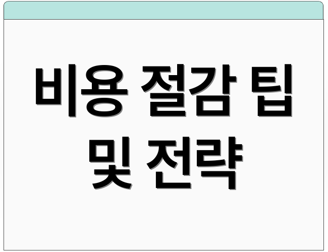 비용 절감 팁 및 전략