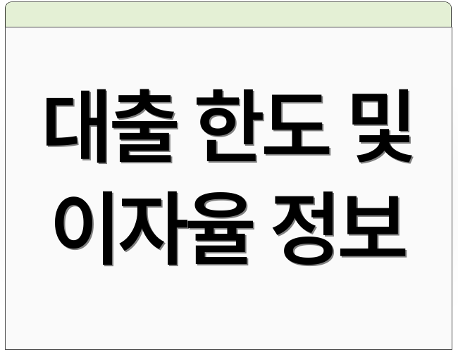 대출 한도 및 이자율 정보