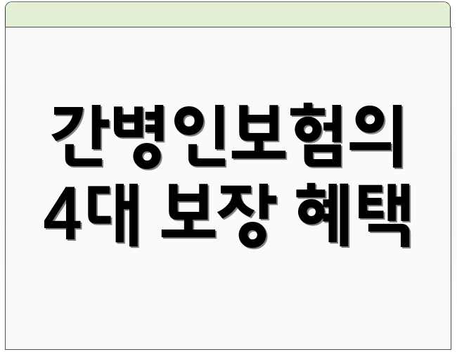 간병인보험의 4대 보장 혜택
