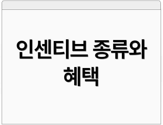 인센티브 종류와 혜택