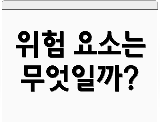 위험 요소는 무엇일까?