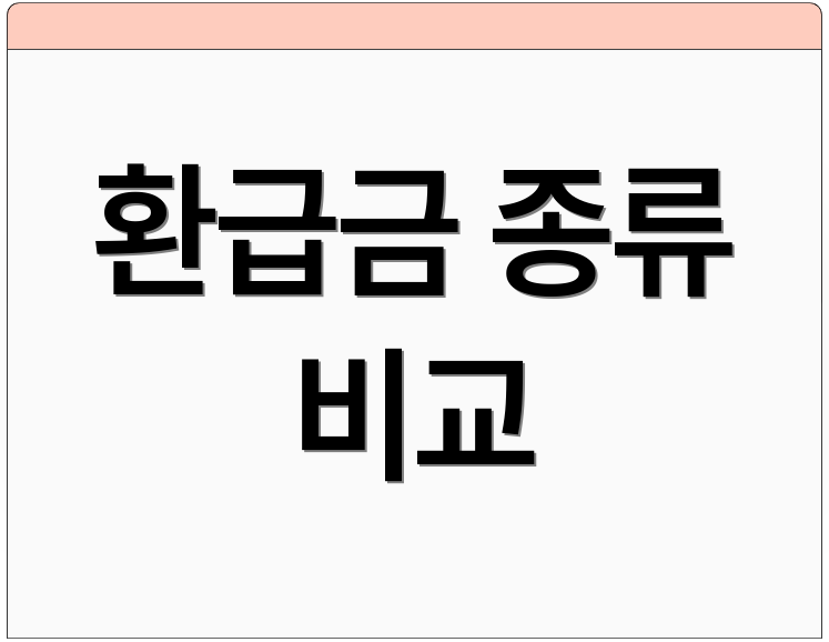 환급금 종류 비교