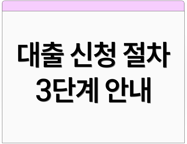 대출 신청 절차 3단계 안내