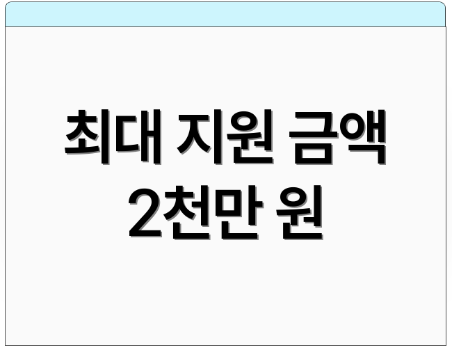 최대 지원 금액 2천만 원