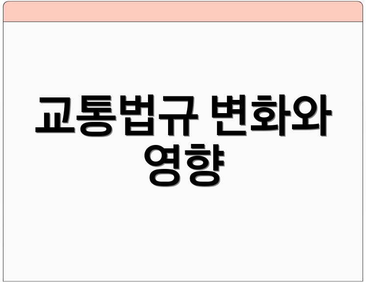 교통법규 변화와 영향