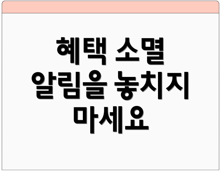 혜택 소멸 알림을 놓치지 마세요