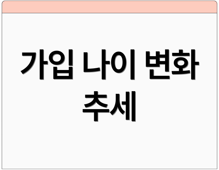 가입 나이 변화 추세