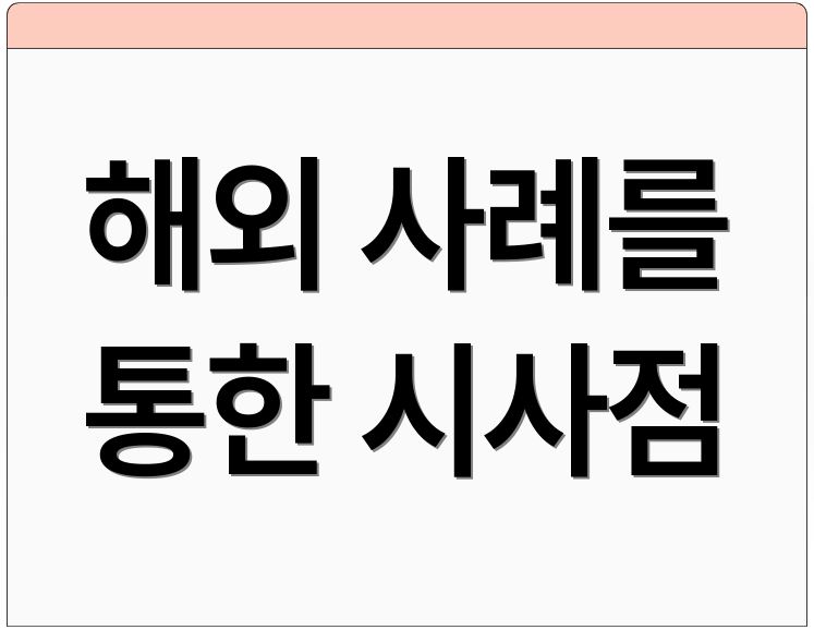해외 사례를 통한 시사점