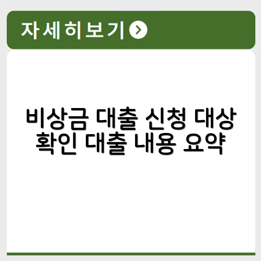 k뱅크 비상금대출 신청 대상 확인과 대출 내용 요약