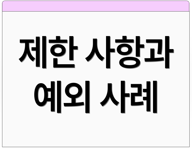 제한 사항과 예외 사례