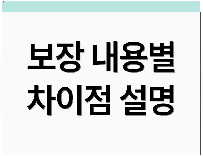 보장 내용별 차이점 설명