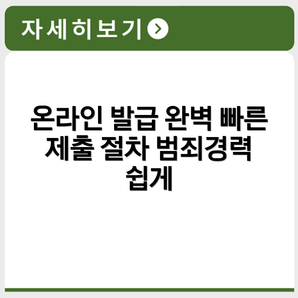 범죄경력회보서 온라인 발급 방법과 제출 절차