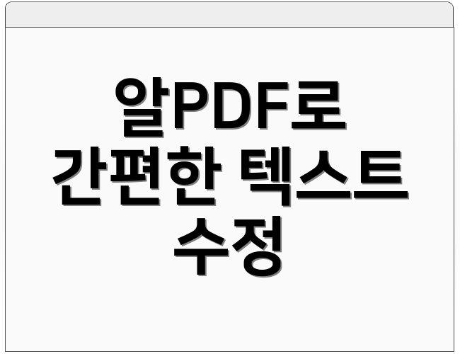 알PDF로 간편한 텍스트 수정