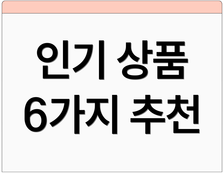 인기 상품 6가지 추천
