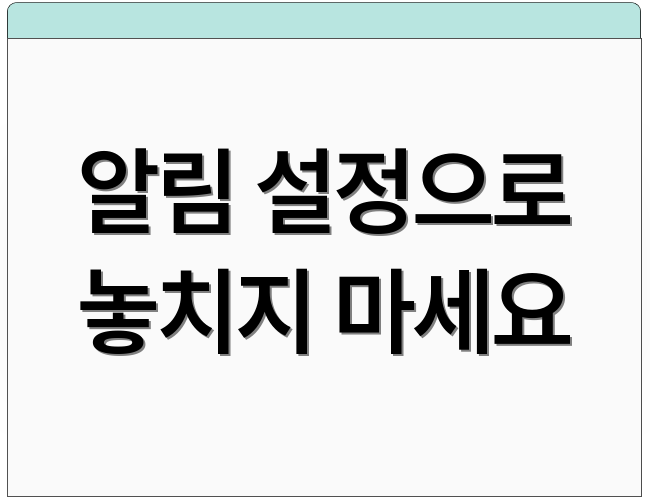 알림 설정으로 놓치지 마세요