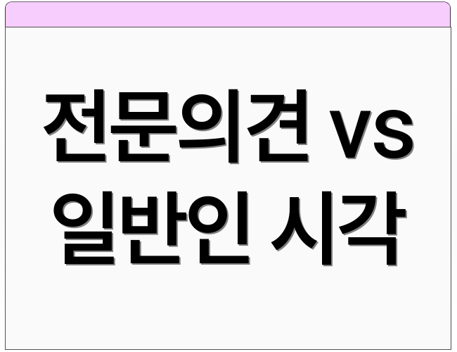 전문의견 vs 일반인 시각