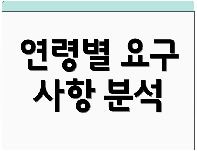 연령별 요구 사항 분석