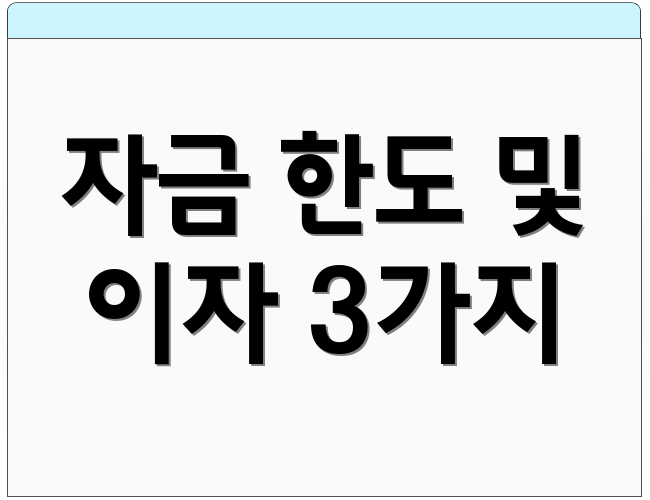 자금 한도 및 이자 3가지