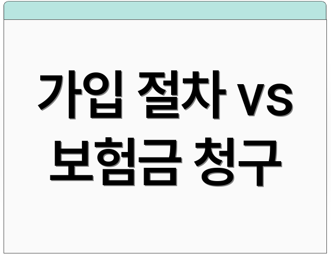 가입 절차 vs 보험금 청구